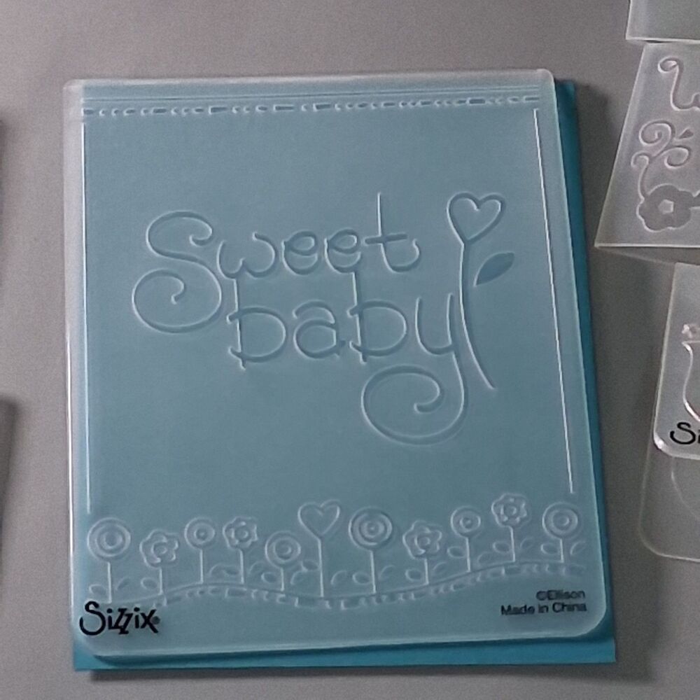 Lot of 9 Sizzix Cuttlebug Darice Embossing Folders Sweet Baby Birthday Scrapbook - Picture 2 of 11
